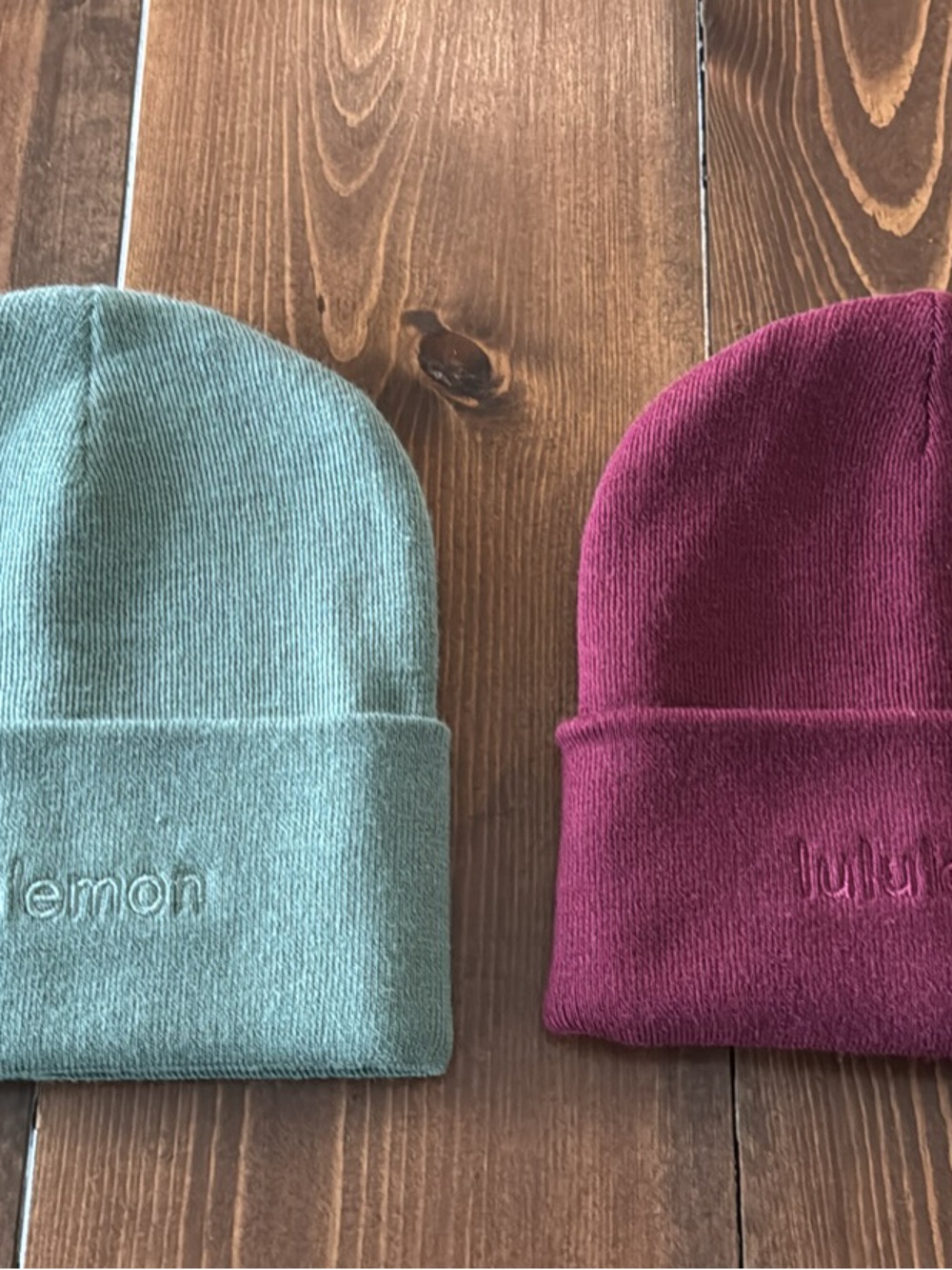 lululemon athletica Knit Beanies in Sage and Berry